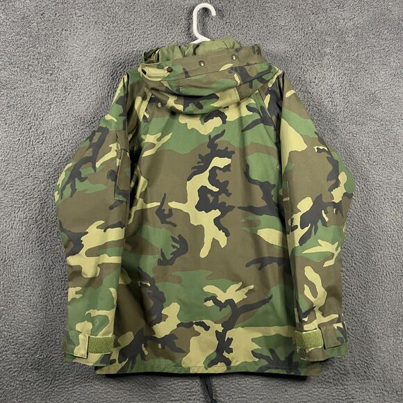 Military Jacket Mens Medium Long Cold Weather Parka w/ Liner BDU Woodland - Picture 5 of 8